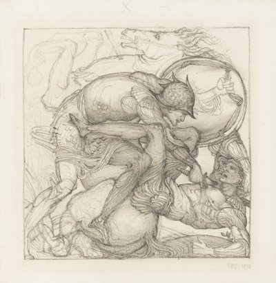 Aeneas slaying Mezentius by Edward Coley Burne-Jones