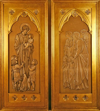 Christ blessing the little children and women bringing children to the presence of Christ by Edward Coley Burne Jones