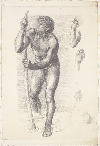 Male Nude - Study for St Christopher by Edward Coley Burne-Jones