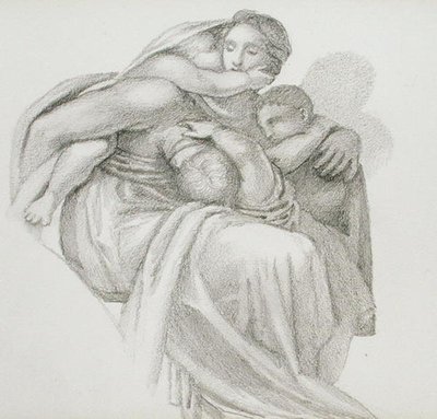 Mother and Three Children by Edward Coley Burne Jones