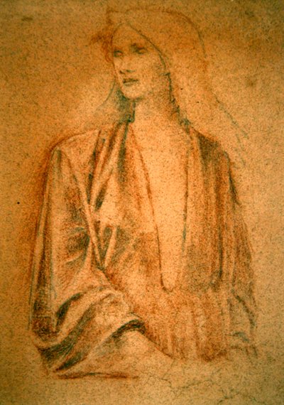 Portrait of a girl - Study for Arthur in Avalon, c.1890 by Edward Coley Burne Jones