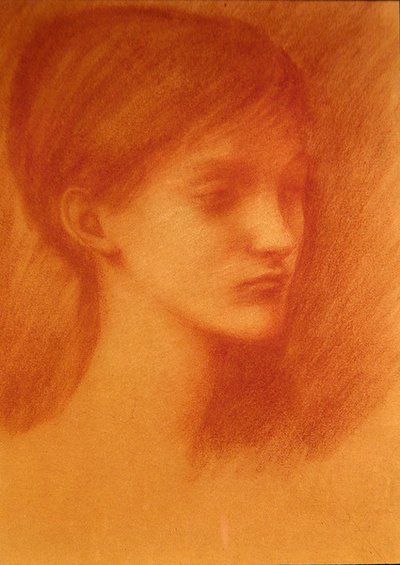Red Head / Portrait of a Girl by Edward Coley Burne Jones