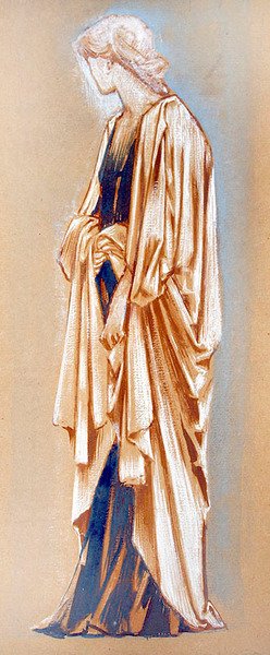 Study of a draped figure by Edward Coley Burne Jones