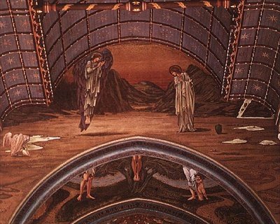 The Annunciation and part of an allegorical crucifixion by Edward Coley Burne Jones