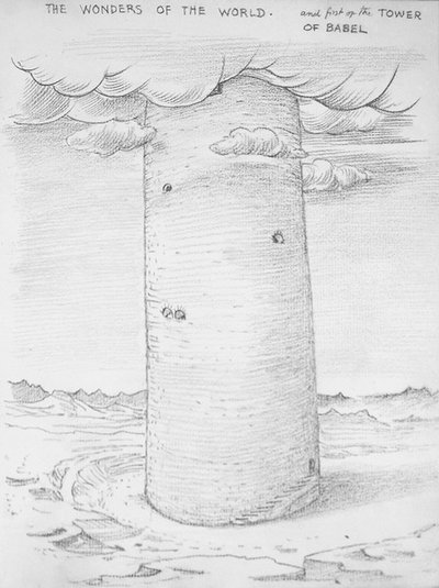 The Wonders of the World- The Tower of Babel by Edward Coley Burne Jones