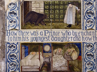 Beauty and the Beast Tile Panel by Edward Burne Jones