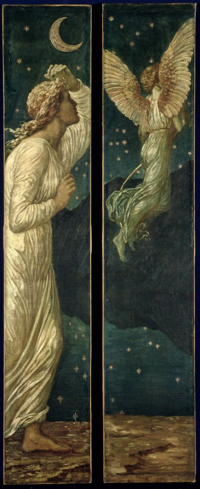 Cupid and Psyche - Palace Green Murals - Cupid Flying Away from Psyche by Edward Burne Jones