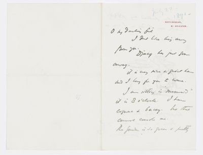 Letter to Angela Thirkell by Edward Burne Jones