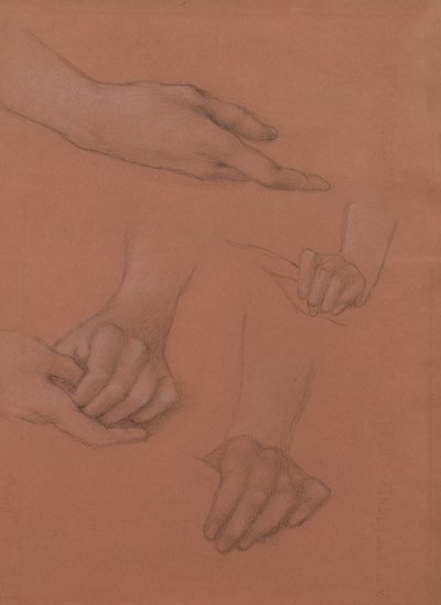 Studies of Hands for the Portrait of Mary Gaskell by Edward Burne Jones
