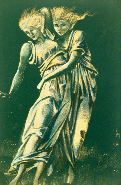 Study of Dancing Figures Embracing: A Design for Metal by Edward Burne Jones