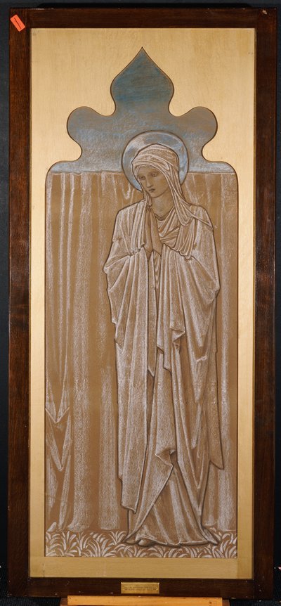 The Virgin Mary: Cartoon for a Stained Glass Window at Ashton-under-Lyne, c.1892 by Edward Burne Jones