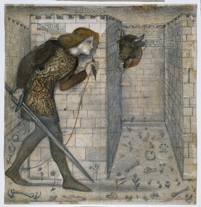 Theseus and the Minotaur in the Labyrinth by Edward Burne Jones