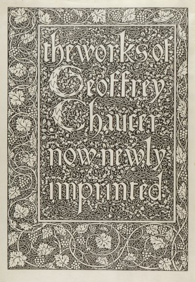 Title Page, from The Works of Geoffrey Chaucer now newly Imprinted, engraved by William Morris, 1896 by Edward Coley after Burne Jones