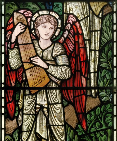 Angels of Paradise, Angel Musicians (detail) by Edward Coley and Dearle Burne Jones