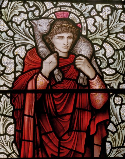 The Good Shepherd (detail) by Edward Coley and Dearle Burne Jones