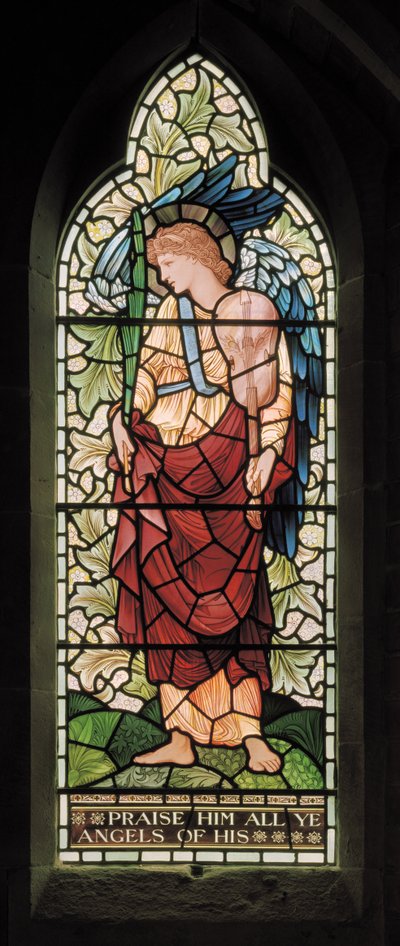 The Minstrel Angel by Edward Coley and Dearle Burne Jones