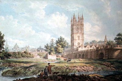 Magdalen College and Bridge, Oxford, from the River by Edward Dayes