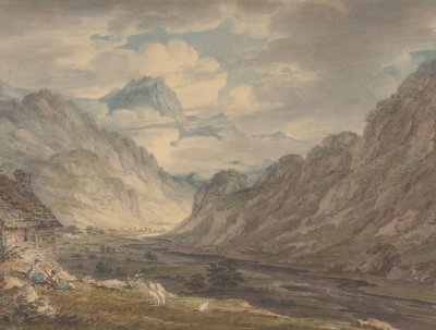 The Honister Pass from Gatesgarth Farm, Gatesgarthdale, Lake District by Edward Dayes