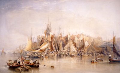 Billingsgate, First Day of Oysters, Early Morning by Edward Duncan