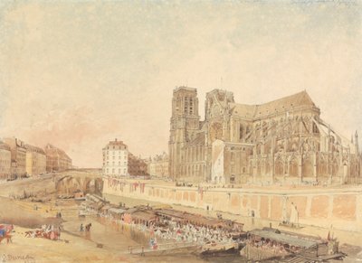 Notre Dame, Paris, from the Left Bank by Edward Duncan