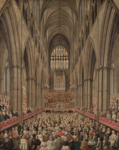 Interior View of Westminster Abbey on the Commemoration of Handel, Taken from the Manager