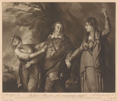 Portrait of David Garrick Between Comedy and Tragedy by Edward Fisher
