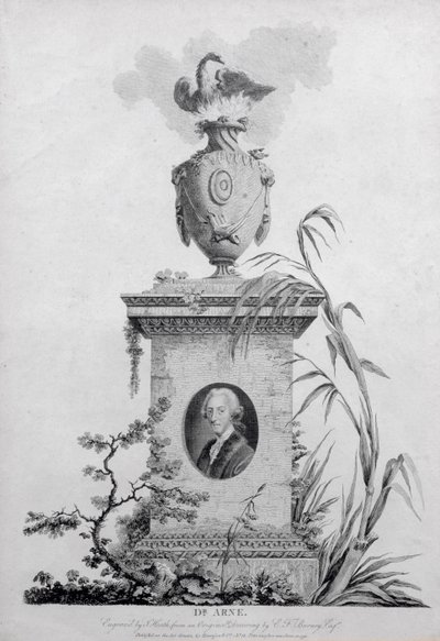 Dr Thomas Augustine Arne (1710-78), engraved by James Heath (1757-1834), 1793 by Edward Francis Burney