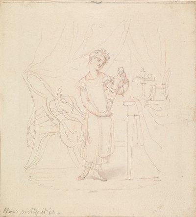 Illustration for The New Doll: How Pretty it Is by Edward Francis Burney