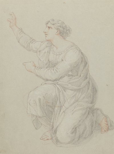 Study for the Kneeling Figure of Priscilla by Edward Francis Burney