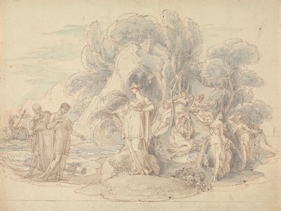 Telemachus and Mentor Landing on the Island of Calypso by Edward Francis Burney