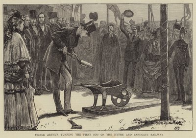 Prince Arthur Turning the First Sod of the Hythe and Sandgate Railway by Edward Frederick Brewtnall