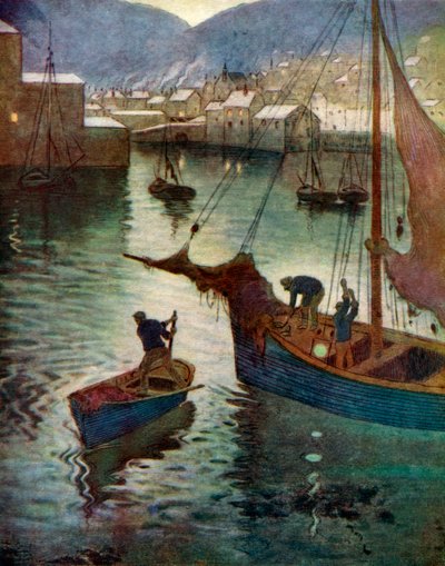 The Harbour, Polperro, Cornwall by Edward Frederick Ertz