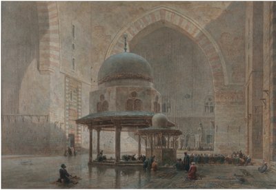 Interior of the Mosque-Madrassa of Sultan Hassan in Cairo by Edward Goodall