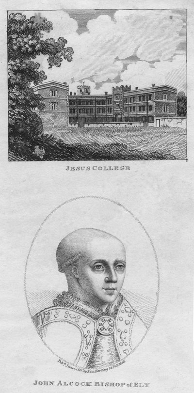Jesus College, John Alcock Bishop of Ely, 1801 by Edward Harding