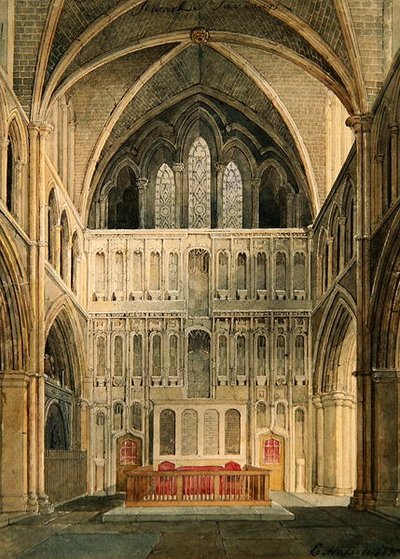 Interior of St. Saviour, Southwark, looking towards the altar by Edward Hassell