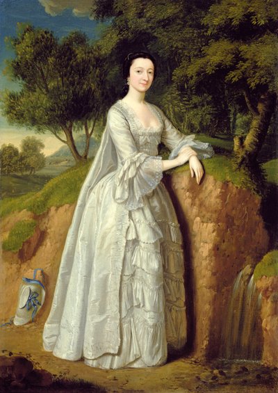 Elizabeth Montague Standing in a Wooded Landscape by Edward Haytley