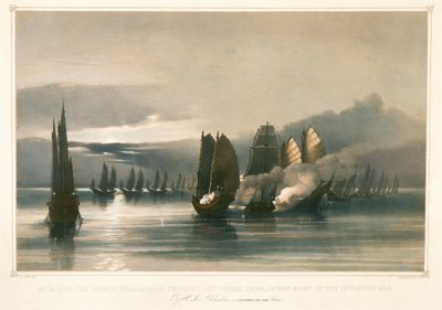 Attack on the Pirate Squadron of Chuiapoo, off Tysami, China, 28 September 1849 by Edward Hodges Cree