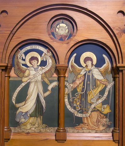 Garstang, St Thomas, Shrigley & Hunt, Edward Holmes Jewitt, Angel Reredos by Edward Holmes Jewitt