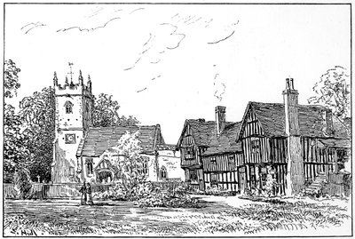 Clifford church and old house, Stratford-upon-Avon, Warwickshire by Edward Hull
