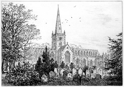 Stratford Church as Seen from the North, Stratford-upon-Avon, Warwickshire by Edward Hull