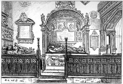 The pew at Clopton church, Stratford-upon-Avon, Warwickshire, 1885 by Edward Hull