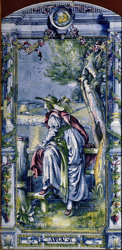 August, from a series of tile panels for the Dutch Kitchen, 1867-8 by Edward John Poynter