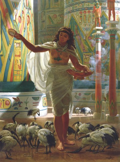 Feeding the Sacred Ibis in the Halls of Karnac by Edward John Poynter