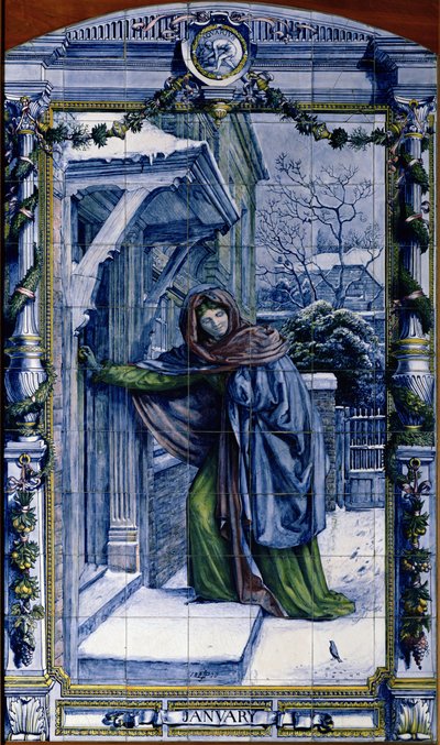 January, from a Series of Tile Panels for the Dutch Kitchen by Edward John Poynter