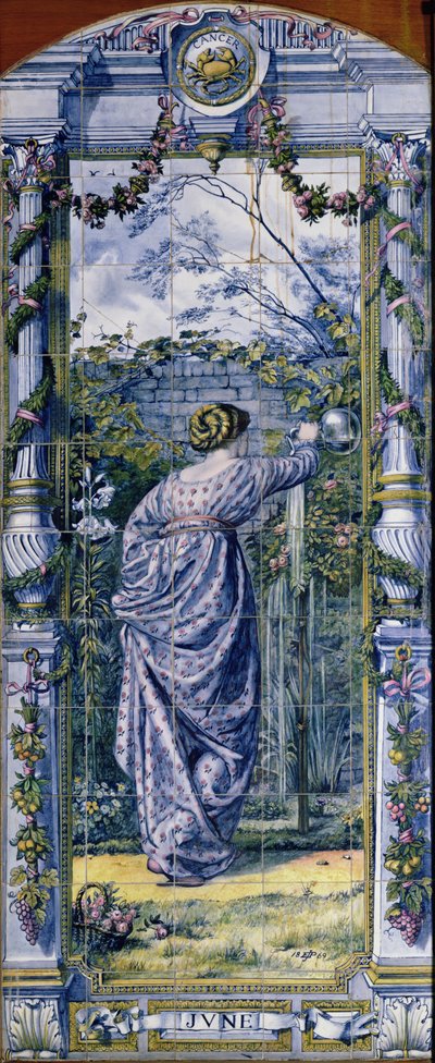 June, from a Series of Tile Panels for the Dutch Kitchen by Edward John Poynter