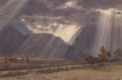 Landscape near Ageles - Gazost at the foot of the Pyrenees by Edward John Poynter