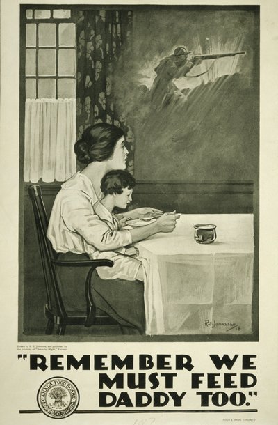 Remember We Must Feed Daddy Too, Canada Food Board by Edward Killingworth Johnson