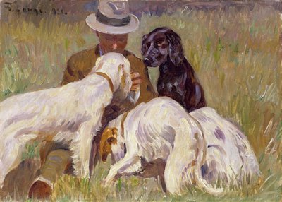 Man with his Setters by Edward Lange