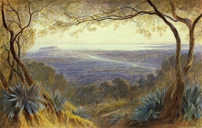 A Distant View of Nice from the Hills by Edward Lear