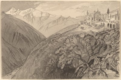 A Town on a Hilltop Sanctuary of Lampedusa, 1884-1885 by Edward Lear